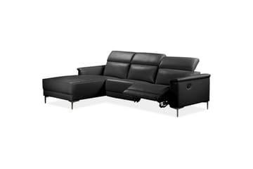 Hörnsoffa 3-sits Lund Svart, PU, Vänster Manuell Fåtölj - Svart, PU, Vänster Manuell Fåtölj - Möbler - Soffa - Biosoffa & reclinersoffa