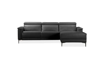 Hörnsoffa 3-sits Lund Svart, PU, Höger elektrisk vilstol - Svart, PU, Höger elektrisk vilstol - Möbler - Soffa - Biosoffa & reclinersoffa