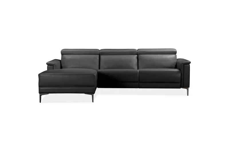 Hörnsoffa 3-sits Lund Svart, PU, Vänster Elektrisk Fåtölj - Svart, PU, Vänster Elektrisk Fåtölj - Möbler - Soffa - Biosoffa & reclinersoffa