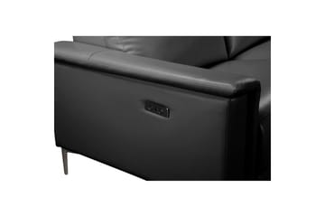 Hörnsoffa 3-sits Lund Svart, PU, Höger elektrisk vilstol - Svart, PU, Höger elektrisk vilstol - Möbler - Soffa - Biosoffa & reclinersoffa