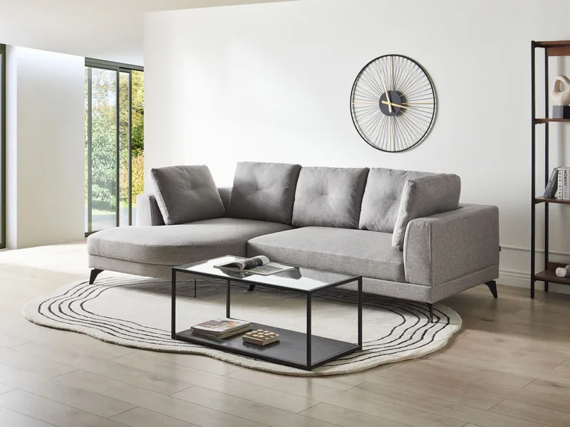 Hörnsoffa 3-sits Marum Högervänd - Grå - Möbler - Soffa - Divansoffa & schäslongsoffa - 3 sits soffa med divan