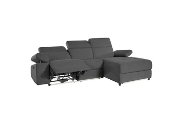 Hörnsoffa 3-sits Rayland Antracit, Sunday tyg, Höger manuell vilstol - Antracit, Sunday tyg, Höger manuell vilstol - Möbler - Soffa - Biosoffa & reclinersoffa