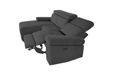 Hörnsoffa 3-sits Rayland Antracit, Sunday tyg, Vänster Elektrisk Fåtölj - Antracit, Sunday tyg, Vänster Elektrisk Fåtölj - Möbler - Soffa - Biosoffa & reclinersoffa