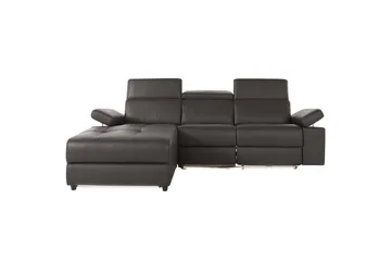 Hörnsoffa 3-sits Rayland Brun, Läder/PU, Vänster Elektrisk Fåtölj - Brun, Läder/PU, Vänster Elektrisk Fåtölj - Möbler - Soffa - Biosoffa & reclinersoffa