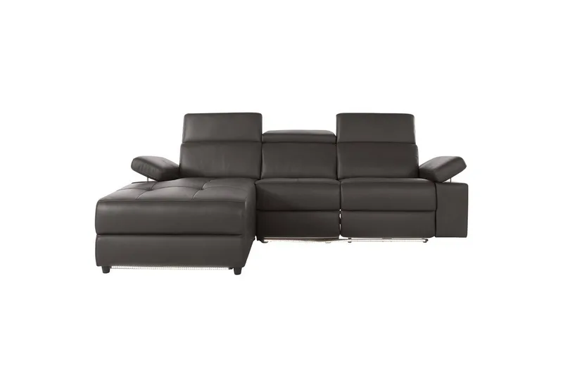 Hörnsoffa 3-sits Rayland Brun, Läder/PU, Vänster Elektrisk Fåtölj - Brun, Läder/PU, Vänster Elektrisk Fåtölj - Möbler - Soffa - Biosoffa & reclinersoffa