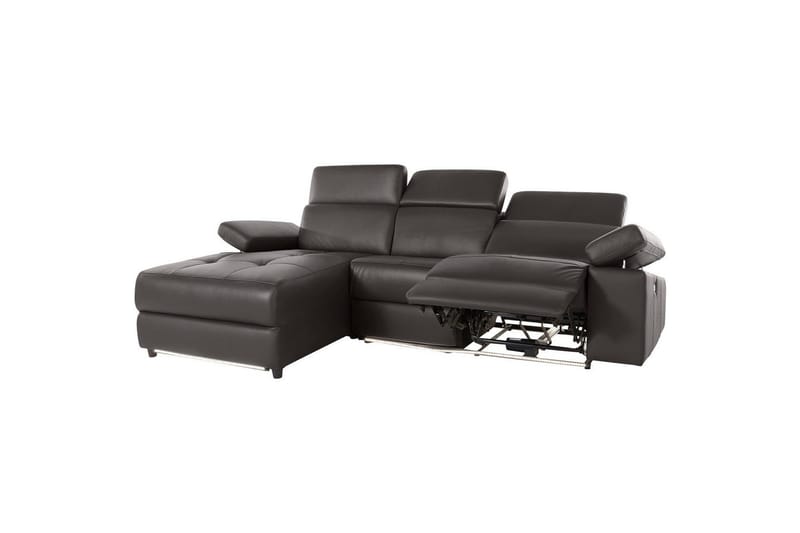 Hörnsoffa 3-sits Rayland Brun, Läder/PU, Vänster Elektrisk Fåtölj - Brun, Läder/PU, Vänster Elektrisk Fåtölj - Möbler - Soffa - Biosoffa & reclinersoffa