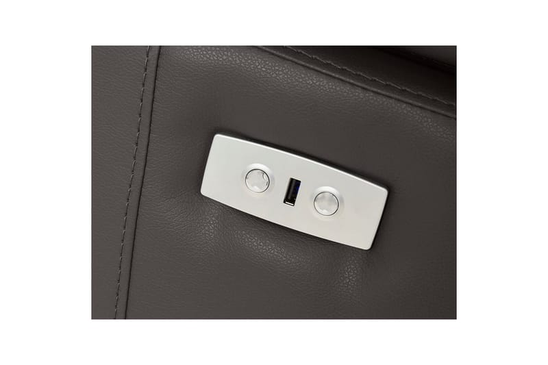 Hörnsoffa 3-sits Rayland Brun, Läder/PU, Vänster Elektrisk Fåtölj - Brun, Läder/PU, Vänster Elektrisk Fåtölj - Möbler - Soffa - Biosoffa & reclinersoffa