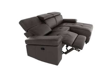 Hörnsoffa 3-sits Rayland Brun, PU, Höger manuell vilstol - Brun, PU, Höger manuell vilstol - Möbler - Soffa - Biosoffa & reclinersoffa