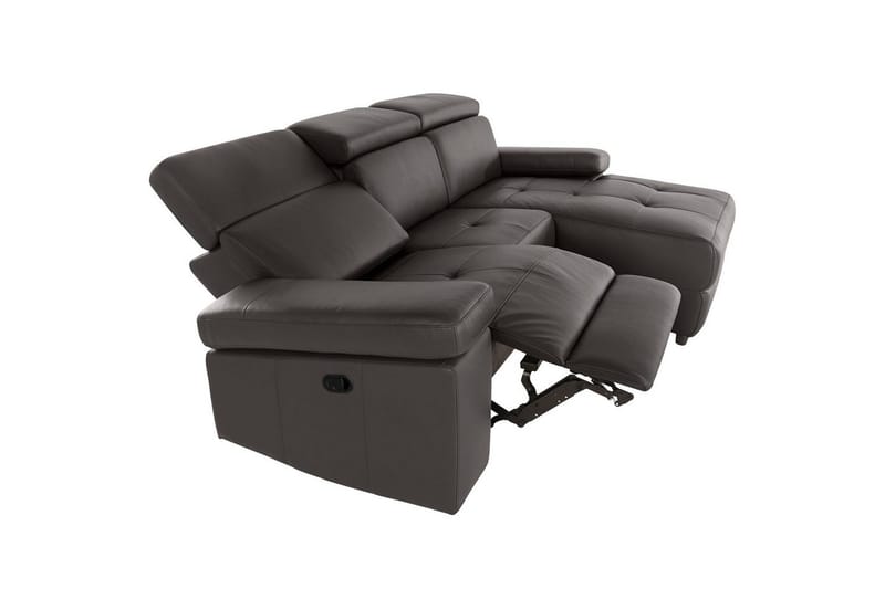 Hörnsoffa 3-sits Rayland Brun, PU, Höger manuell vilstol - Brun, PU, Höger manuell vilstol - Möbler - Soffa - Biosoffa & reclinersoffa