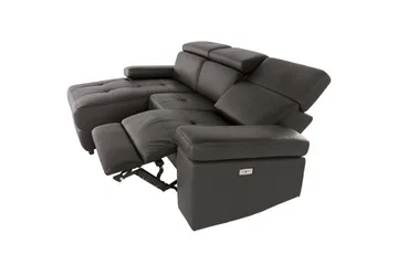 Hörnsoffa 3-sits Rayland Brun, PU, Vänster Elektrisk Fåtölj - Brun, PU, Vänster Elektrisk Fåtölj - Möbler - Soffa - Biosoffa & reclinersoffa