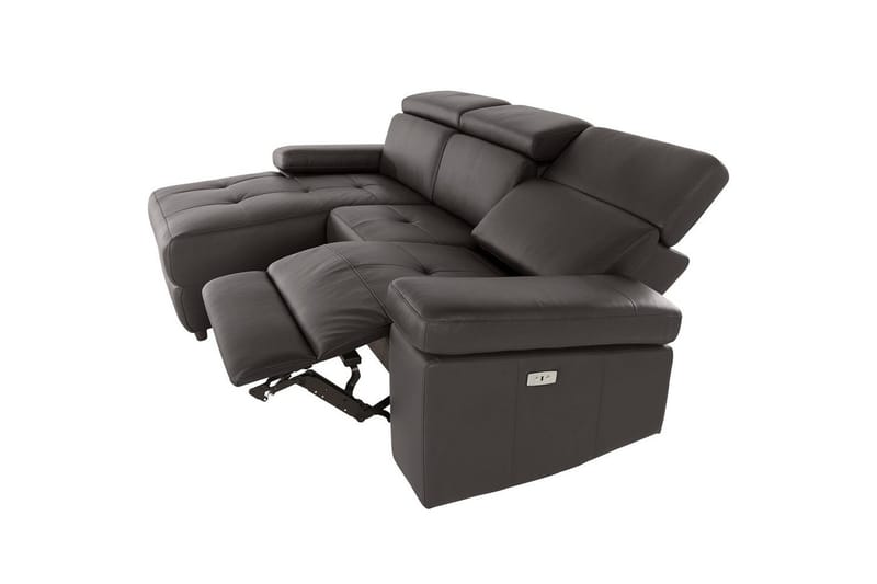 Hörnsoffa 3-sits Rayland Brun, PU, Vänster Elektrisk Fåtölj - Brun, PU, Vänster Elektrisk Fåtölj - Möbler - Soffa - Biosoffa & reclinersoffa