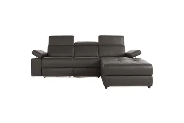 Hörnsoffa 3-sits Rayland Brun, PU, Höger elektrisk vilstol - Brun, PU, Höger elektrisk vilstol - Möbler - Soffa - Biosoffa & reclinersoffa