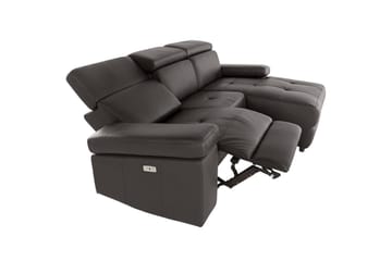 Hörnsoffa 3-sits Rayland Brun, PU, Höger elektrisk vilstol - Brun, PU, Höger elektrisk vilstol - Möbler - Soffa - Biosoffa & reclinersoffa