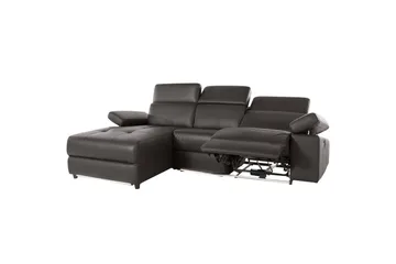 Hörnsoffa 3-sits Rayland Brun, PU, Vänster Elektrisk Fåtölj - Brun, PU, Vänster Elektrisk Fåtölj - Möbler - Soffa - Biosoffa & reclinersoffa