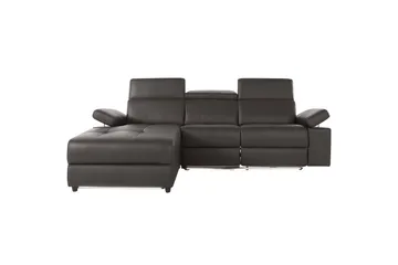 Hörnsoffa 3-sits Rayland Brun, PU, Vänster Elektrisk Fåtölj - Brun, PU, Vänster Elektrisk Fåtölj - Möbler - Soffa - Biosoffa & reclinersoffa