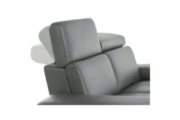 Hörnsoffa 3-sits Rayland Grå, Läder/PU, Höger elektrisk vilstol - Grå, Läder/PU, Höger elektrisk vilstol - Möbler - Soffa - Biosoffa & reclinersoffa