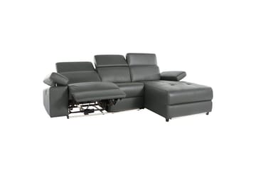 Hörnsoffa 3-sits Rayland Grå, Läder/PU, Höger elektrisk vilstol - Grå, Läder/PU, Höger elektrisk vilstol - Möbler - Soffa - Biosoffa & reclinersoffa