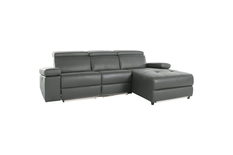 Hörnsoffa 3-sits Rayland Grå, Läder/PU, Höger elektrisk vilstol - Grå, Läder/PU, Höger elektrisk vilstol - Möbler - Soffa - Biosoffa & reclinersoffa