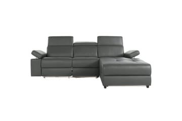 Hörnsoffa 3-sits Rayland Grå, Läder/PU, Höger elektrisk vilstol - Grå, Läder/PU, Höger elektrisk vilstol - Möbler - Soffa - Biosoffa & reclinersoffa