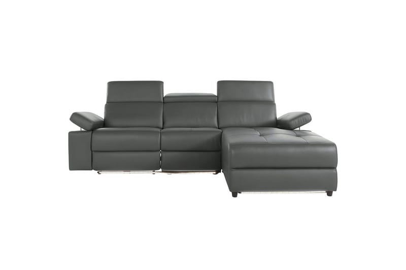 Hörnsoffa 3-sits Rayland Grå, Läder/PU, Höger elektrisk vilstol - Grå, Läder/PU, Höger elektrisk vilstol - Möbler - Soffa - Biosoffa & reclinersoffa