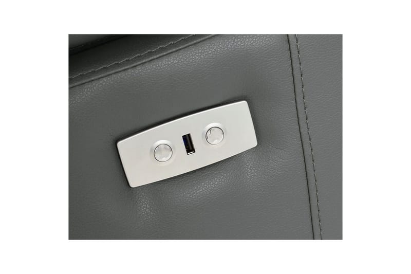 Hörnsoffa 3-sits Rayland Grå, Läder/PU, Höger elektrisk vilstol - Grå, Läder/PU, Höger elektrisk vilstol - Möbler - Soffa - Biosoffa & reclinersoffa