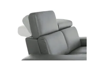 Hörnsoffa 3-sits Rayland Grå, Läder/PU, Höger manuell vilstol - Grå, Läder/PU, Höger manuell vilstol - Möbler - Soffa - Biosoffa & reclinersoffa