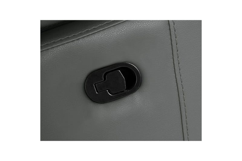 Hörnsoffa 3-sits Rayland Grå, Läder/PU, Höger manuell vilstol - Grå, Läder/PU, Höger manuell vilstol - Möbler - Soffa - Biosoffa & reclinersoffa