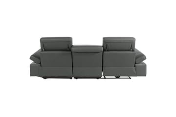 Hörnsoffa 3-sits Rayland Grå, Läder/PU, Höger manuell vilstol - Grå, Läder/PU, Höger manuell vilstol - Möbler - Soffa - Biosoffa & reclinersoffa