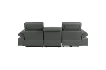 Hörnsoffa 3-sits Rayland Grå, Läder/PU, Höger manuell vilstol - Grå, Läder/PU, Höger manuell vilstol - Möbler - Soffa - Biosoffa & reclinersoffa