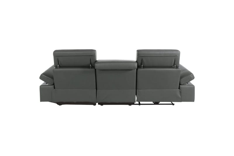 Hörnsoffa 3-sits Rayland Grå, Läder/PU, Höger manuell vilstol - Grå, Läder/PU, Höger manuell vilstol - Möbler - Soffa - Biosoffa & reclinersoffa