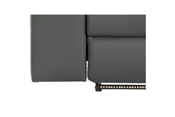 Hörnsoffa 3-sits Rayland Grå, Läder/PU, Höger manuell vilstol - Grå, Läder/PU, Höger manuell vilstol - Möbler - Soffa - Biosoffa & reclinersoffa