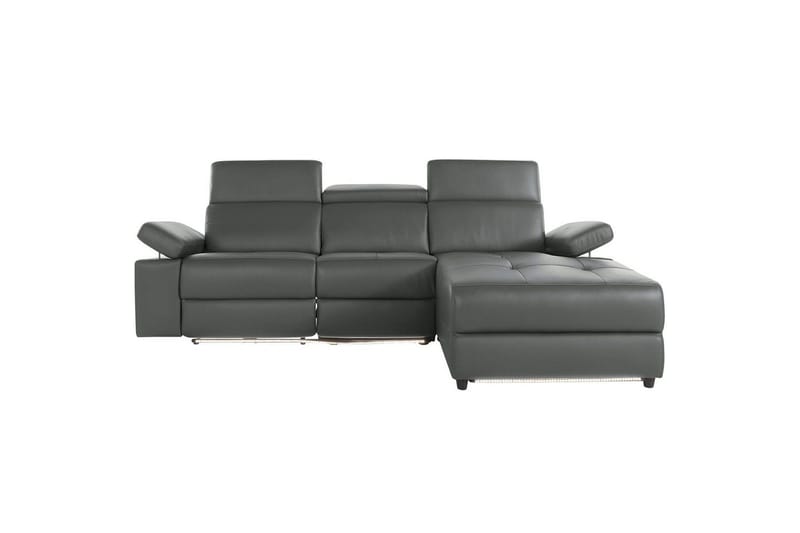 Hörnsoffa 3-sits Rayland Grå, Läder/PU, Höger manuell vilstol - Grå, Läder/PU, Höger manuell vilstol - Möbler - Soffa - Biosoffa & reclinersoffa