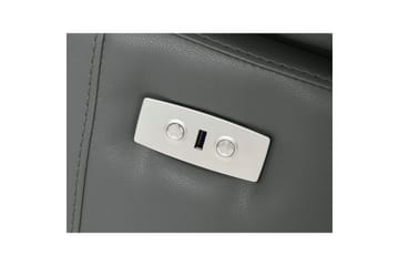 Hörnsoffa 3-sits Rayland Grå, Läder/PU, Vänster Elektrisk Fåtölj - Grå, Läder/PU, Vänster Elektrisk Fåtölj - Möbler - Soffa - Biosoffa & reclinersoffa