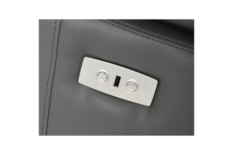 Hörnsoffa 3-sits Rayland Grå, Läder/PU, Vänster Elektrisk Fåtölj - Grå, Läder/PU, Vänster Elektrisk Fåtölj - Möbler - Soffa - Biosoffa & reclinersoffa