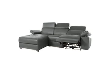 Hörnsoffa 3-sits Rayland Grå, Läder/PU, Vänster Elektrisk Fåtölj - Grå, Läder/PU, Vänster Elektrisk Fåtölj - Möbler - Soffa - Biosoffa & reclinersoffa
