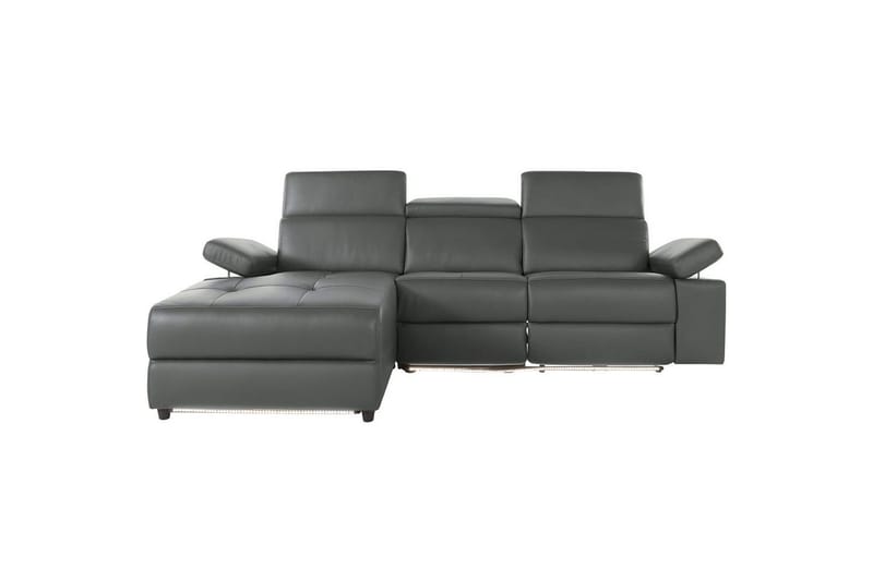 Hörnsoffa 3-sits Rayland Grå, Läder/PU, Vänster Elektrisk Fåtölj - Grå, Läder/PU, Vänster Elektrisk Fåtölj - Möbler - Soffa - Biosoffa & reclinersoffa