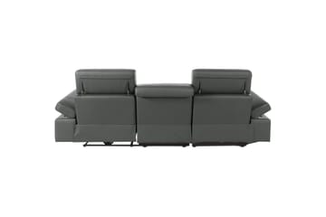 Hörnsoffa 3-sits Rayland Grå, Läder/PU, Vänster Manuell Fåtölj - Grå, Läder/PU, Vänster Manuell Fåtölj - Möbler - Soffa - Biosoffa & reclinersoffa