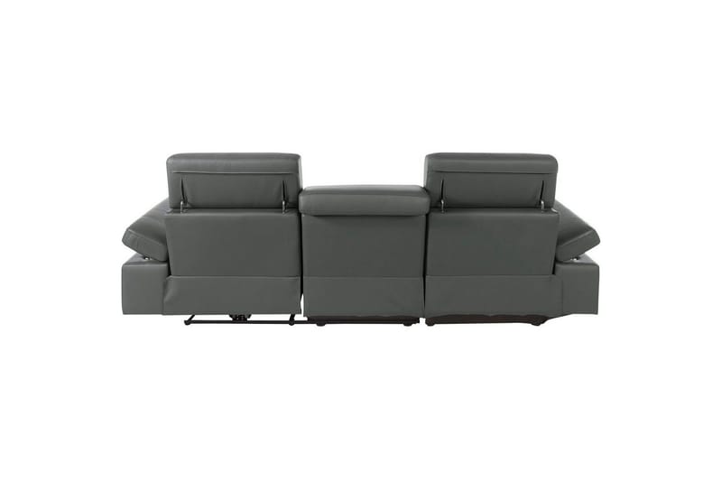 Hörnsoffa 3-sits Rayland Grå, Läder/PU, Vänster Manuell Fåtölj - Grå, Läder/PU, Vänster Manuell Fåtölj - Möbler - Soffa - Biosoffa & reclinersoffa