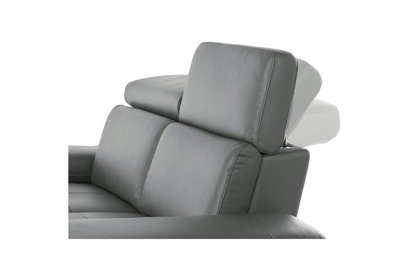 Hörnsoffa 3-sits Rayland Grå, Läder/PU, Vänster Manuell Fåtölj - Grå, Läder/PU, Vänster Manuell Fåtölj - Möbler - Soffa - Biosoffa & reclinersoffa