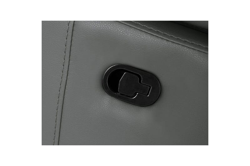 Hörnsoffa 3-sits Rayland Grå, Läder/PU, Vänster Manuell Fåtölj - Grå, Läder/PU, Vänster Manuell Fåtölj - Möbler - Soffa - Biosoffa & reclinersoffa