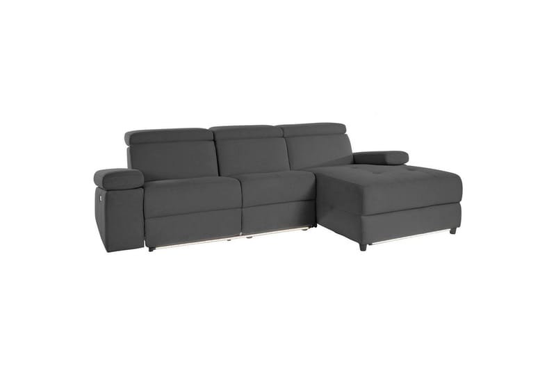Hörnsoffa 3-sits Rayland Grå, Sunday tyg, Höger elektrisk vilstol - Grå, Sunday tyg, Höger elektrisk vilstol - Möbler - Soffa - Biosoffa & reclinersoffa