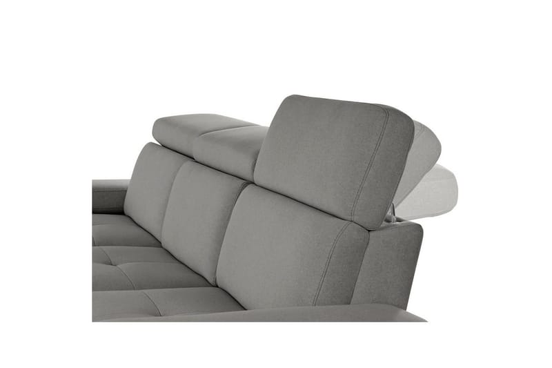 Hörnsoffa 3-sits Rayland Grå, Sunday tyg, Vänster Elektrisk Fåtölj - Grå, Sunday tyg, Vänster Elektrisk Fåtölj - Möbler - Soffa - Biosoffa & reclinersoffa