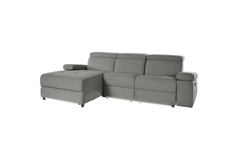 Hörnsoffa 3-sits Rayland Grå, Sunday tyg, Vänster Manuell Fåtölj, Grå, Sunday tyg, Vänster Manuell Fåtölj