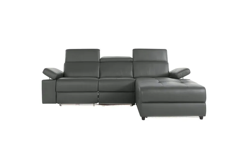 Hörnsoffa 3-sits Rayland Grå, PU, Höger elektrisk vilstol - Grå, PU, Höger elektrisk vilstol - Möbler - Soffa - Biosoffa & reclinersoffa