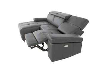 Hörnsoffa 3-sits Rayland Grå, PU, Vänster Elektrisk Fåtölj - Grå, PU, Vänster Elektrisk Fåtölj - Möbler - Soffa - Biosoffa & reclinersoffa