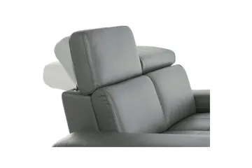 Hörnsoffa 3-sits Rayland Grå, PU, Höger manuell vilstol - Grå, PU, Höger manuell vilstol - Möbler - Soffa - Biosoffa & reclinersoffa