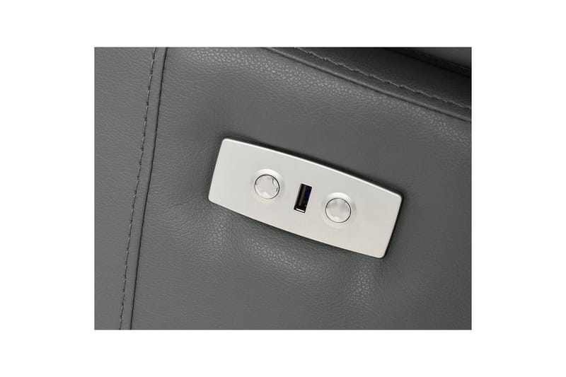 Hörnsoffa 3-sits Rayland Grå, PU, Vänster Elektrisk Fåtölj - Grå, PU, Vänster Elektrisk Fåtölj - Möbler - Soffa - Biosoffa & reclinersoffa