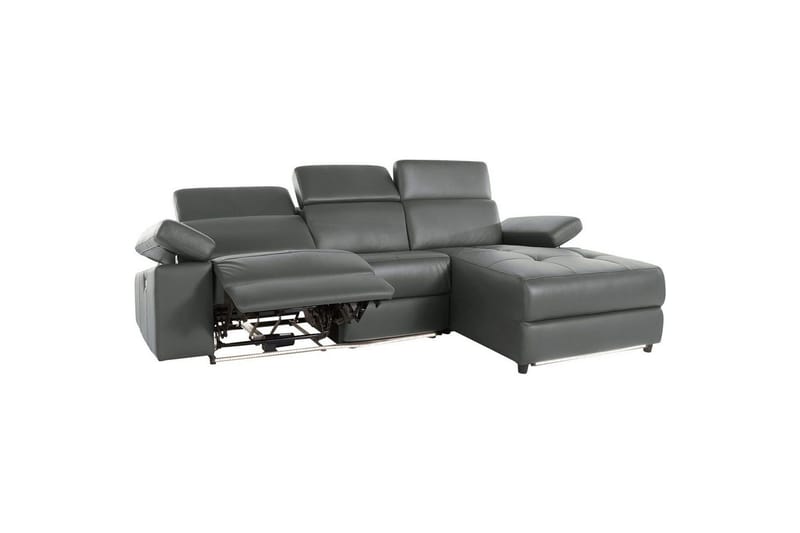 Hörnsoffa 3-sits Rayland Grå, PU, Höger elektrisk vilstol - Grå, PU, Höger elektrisk vilstol - Möbler - Soffa - Biosoffa & reclinersoffa
