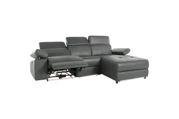 Hörnsoffa 3-sits Rayland Grå, PU, Höger elektrisk vilstol - Grå, PU, Höger elektrisk vilstol - Möbler - Soffa - Biosoffa & reclinersoffa