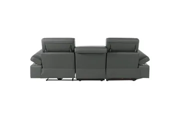 Hörnsoffa 3-sits Rayland Grå, PU, Vänster Manuell Fåtölj - Grå, PU, Vänster Manuell Fåtölj - Möbler - Soffa - Biosoffa & reclinersoffa